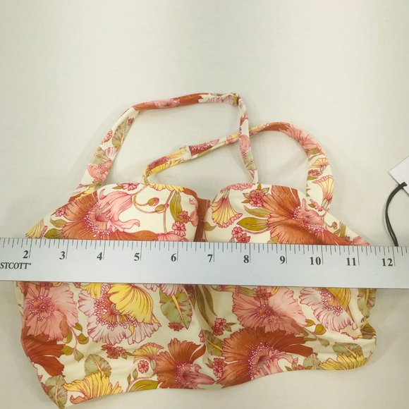 Shade And Shore Women's Sz 34B Underwire Halter Bikini Swim Top Floral Print New - Picture 8 of 11